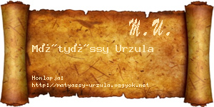 Mátyássy Urzula névjegykártya